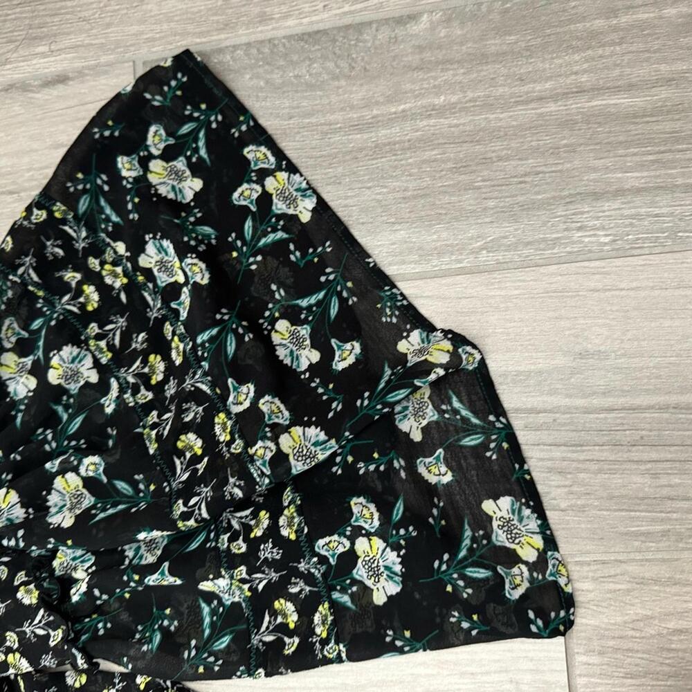 Free People Rose Valley Black Floral Off Shoulder Crop Blouse Top- Size Medium - Picture 5 of 8